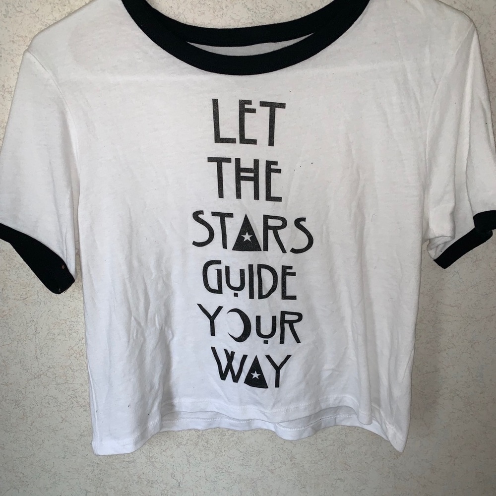 White Crop Top With Words